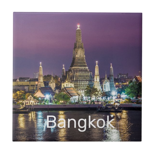 Bangkok Wat Arun Sunset BKK Thailand Souvenir Kakelplatta (Framsidan)