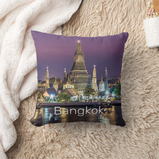 Bangkok Wat Arun Sunset BKK Thailand Souvenir Kudde (Filt)
