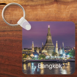 Bangkok Wat Arun Sunset BKK Thailand Souvenir Nyckelring