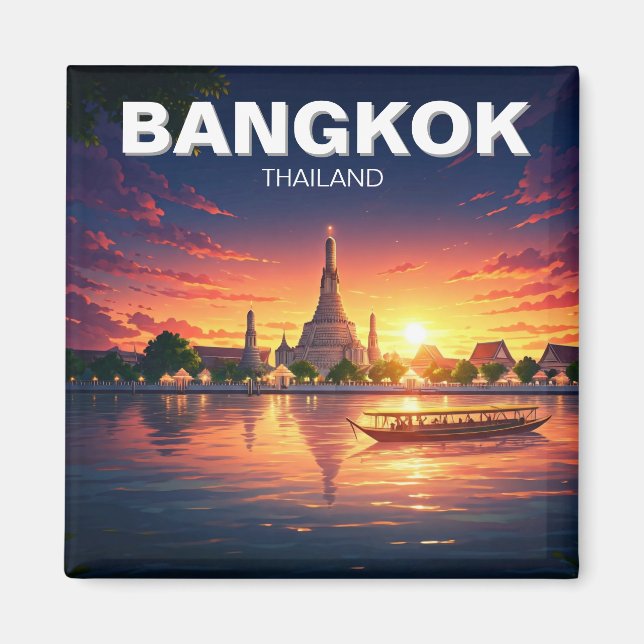 Bangkok Wat Arun Sunset Magnet (Framsidan)