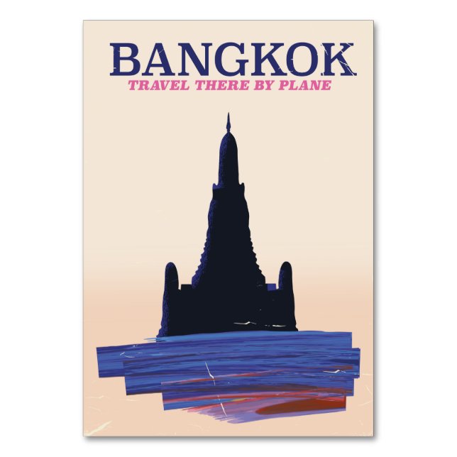 Bangkok Wat Poh Resebiljett affisch Bordsnummer (Framsidan)