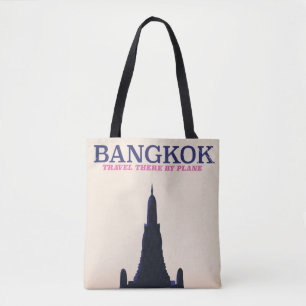 Bangkok Wat Poh Resebiljett affisch Tygkasse