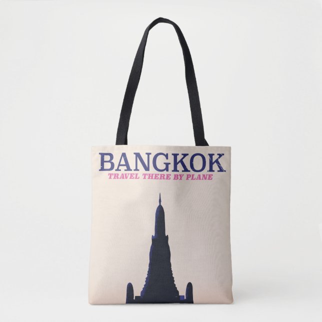Bangkok Wat Poh Resebiljett affisch Tygkasse (Framsida)