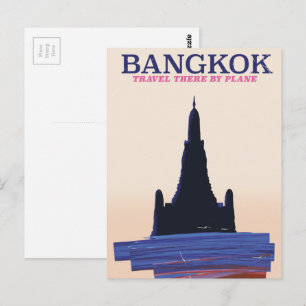 Bangkok Wat Poh Resemålning affisch Vykort