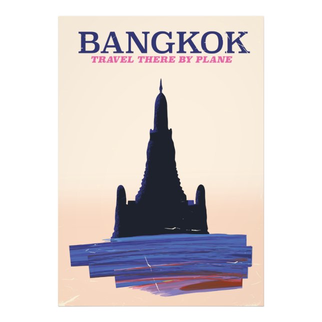 Bangkok Wat Poh Travel-affisch Fototryck (Framsidan)