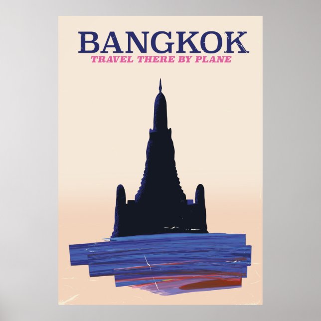 Bangkok Wat Poh Travel-affisch Poster (Framsidan)
