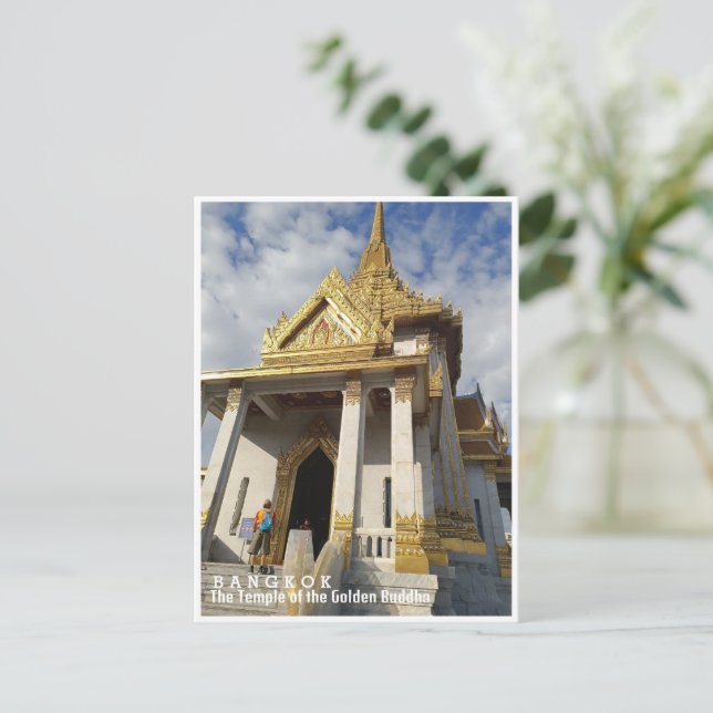 Bangkok, Wat Traimit, Thailand Vykort (Stående Fram)