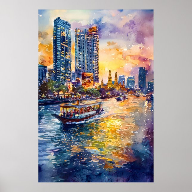 Bangkok Watercolor 1 Poster (Framsidan)