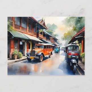 Bangkok watercolor art vykort