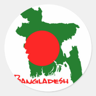 Bangladesch Map Runt Klistermärke
