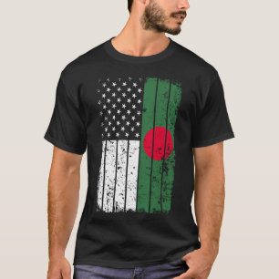 Bangladesh American Flagga T Shirt - Bangladesh, U