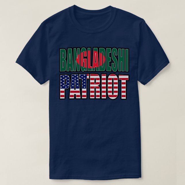 Bangladesh American Patriot Pride Heritage Flagga  T Shirt (Design framsida)