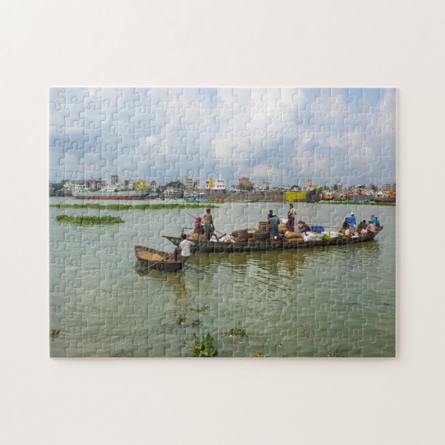 Bangladesh båtmänniskor. pussel (Horisontell)