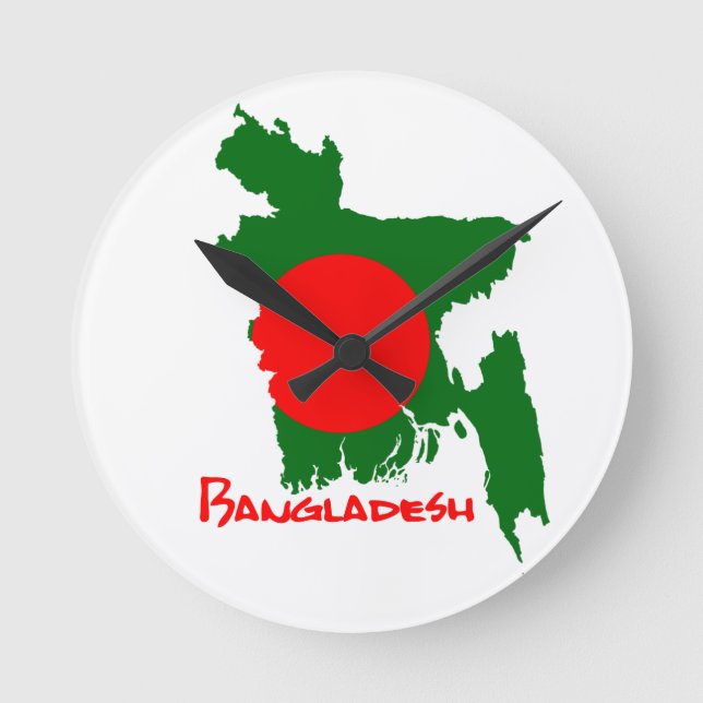 Bangladesh flag clock runde wanduhr rund klocka (Framsida)