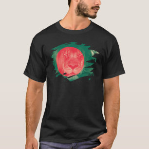 Bangladesh flagga & afrikansk lejon bild t shirt