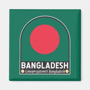 Bangladesh Flagga Emblem Distress Vintage Magnet