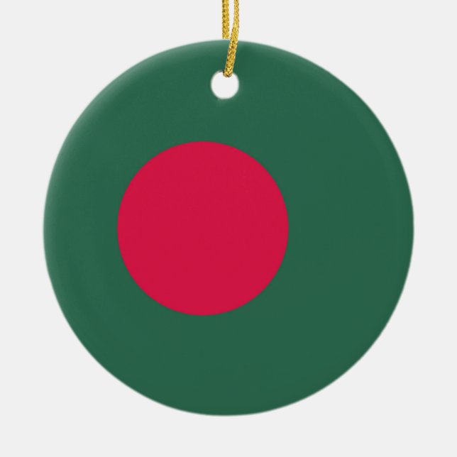 Bangladesh flagga julgransprydnad keramik (Framsidan)