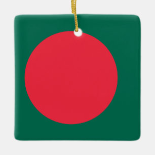 Bangladesh Flagga Julgransprydnad Keramik