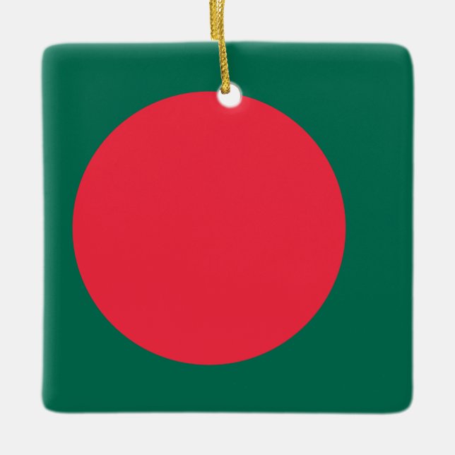 Bangladesh Flagga Julgransprydnad Keramik (Framsida)