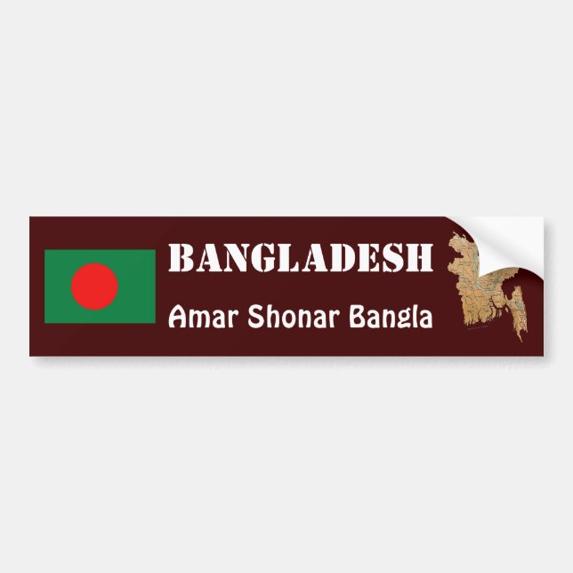 Bangladesh flagga + Kartabildekal Bildekal (Framsidan)