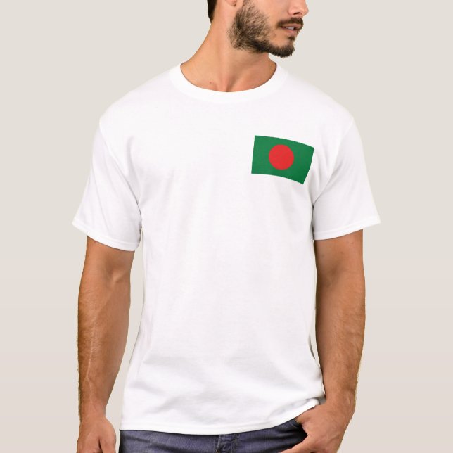 Bangladesh Flagga och Karta T-Shirt (Framsida)