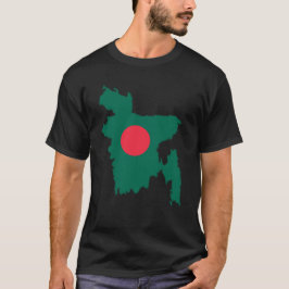 Bangladesh flagga på karta t shirt