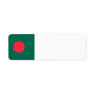 Bangladesh Flagga Returadress Etikett