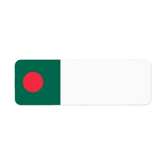 Bangladesh Flagga Returadress Etikett (Framsidan)