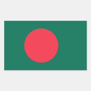 Bangladesh Flagga Sticker Rektangulärt Klistermärke