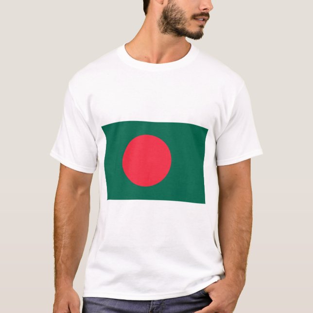Bangladesh Flagga T Shirt (Framsida)