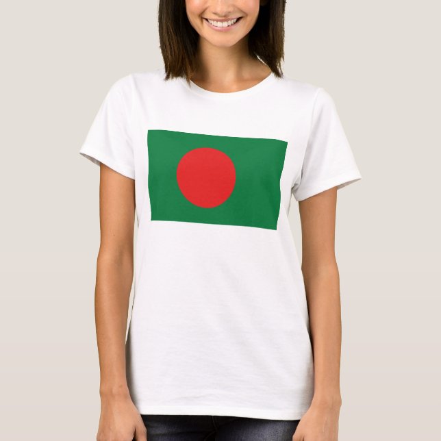 Bangladesh Flagga x Karta T-Shirt (Framsida)