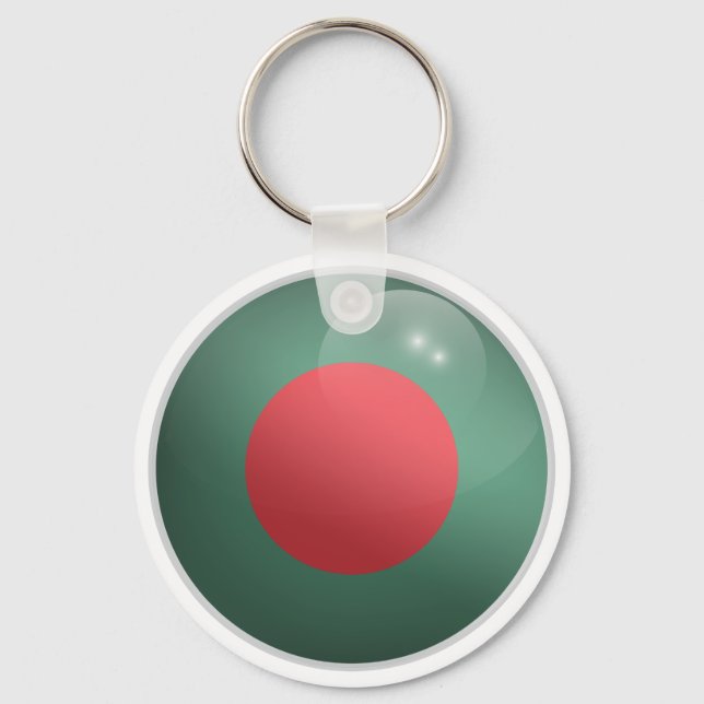 Bangladesh Glänsande Cirkel Flagga Nyckelring (Framsida)