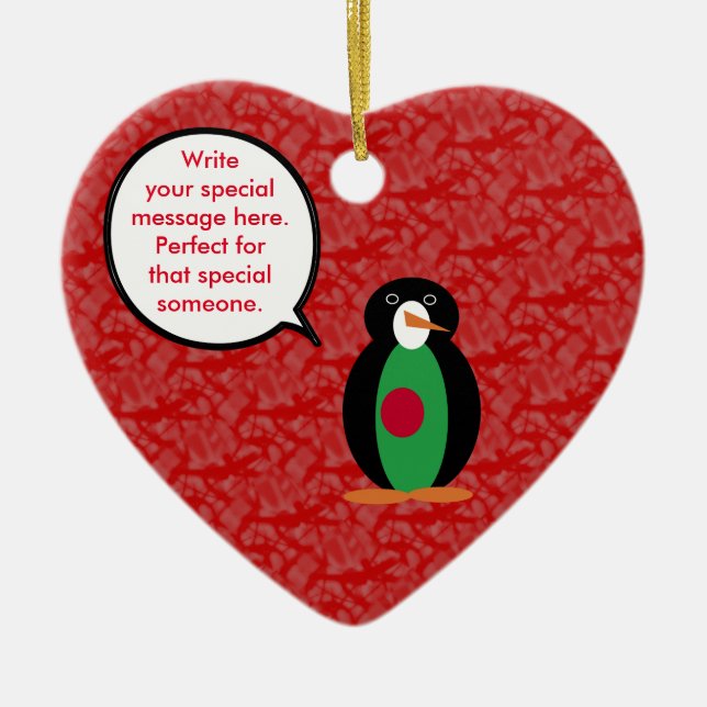 Bangladesh Helgdag Penguin Julgransprydnad Keramik (Framsidan)
