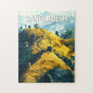 Bangladesh Illustration Travel Art Vintage Pussel