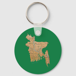 Bangladesh karta Keychain Nyckelring