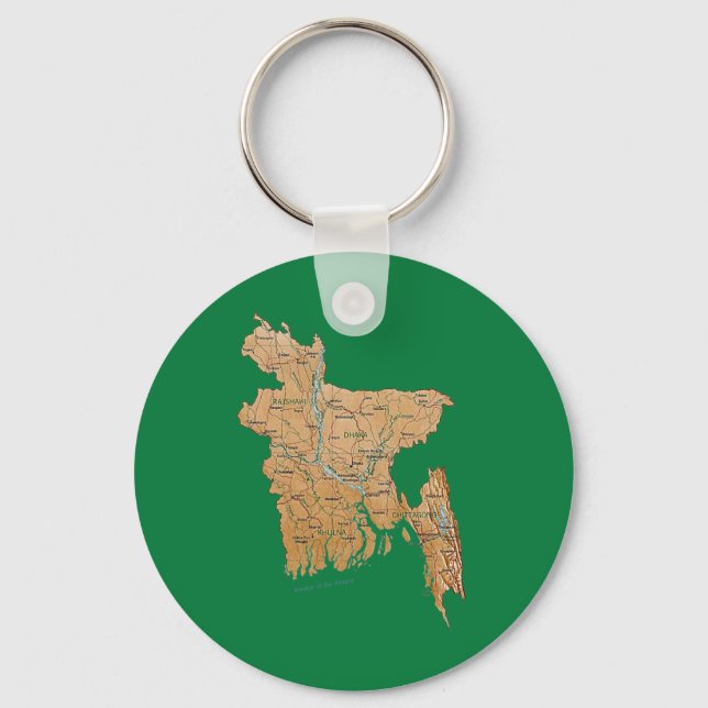 Bangladesh Karta Keychain Nyckelring (Framsida)