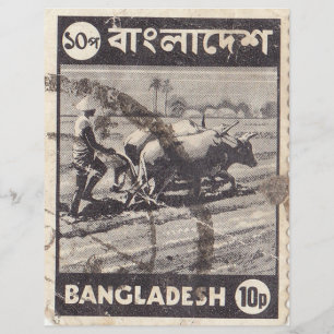 Bangladesh lägger ut frimärke med en man och tjura