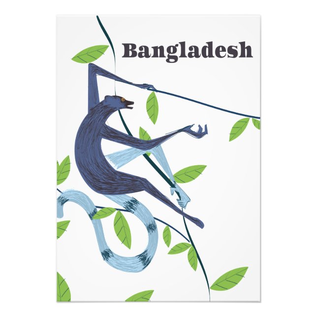 Bangladesh Monkey vintage-semester poster (Framsidan)