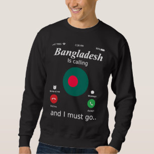 Bangladesh Ringer och Jag Måste Åka Bangladesh Fla Lång Ärmad Tröja