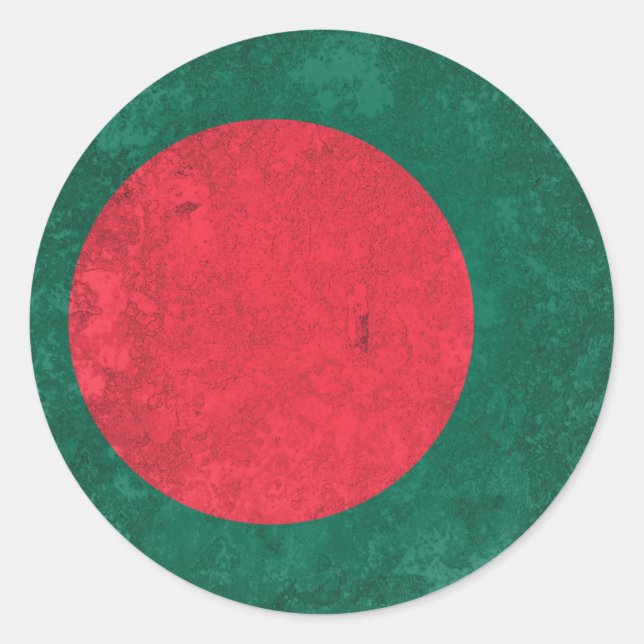 Bangladesh Runt Klistermärke (Framsida)