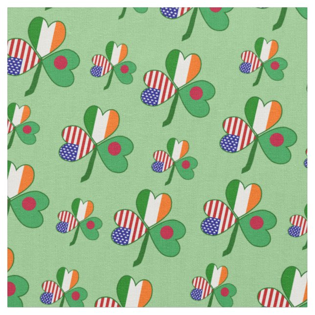 Bangladesh Shamrock Flagga Tyg (Närbild)