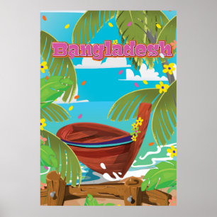 Bangladesh Tecknad-reseaffisch skriver ut. Poster