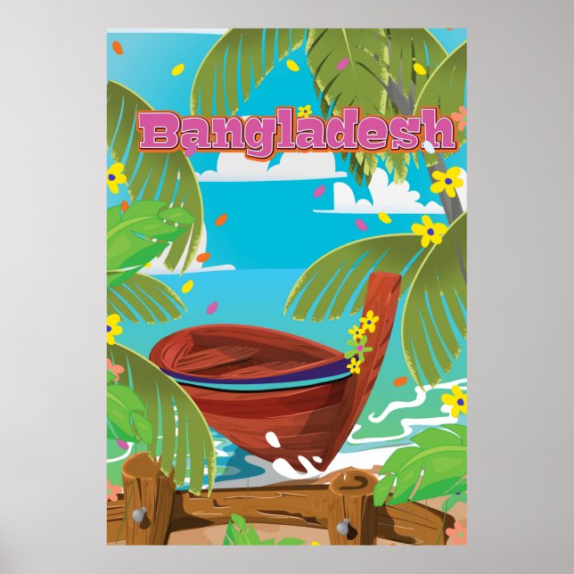 Bangladesh Tecknad-reseaffisch skriver ut. Poster (Framsidan)