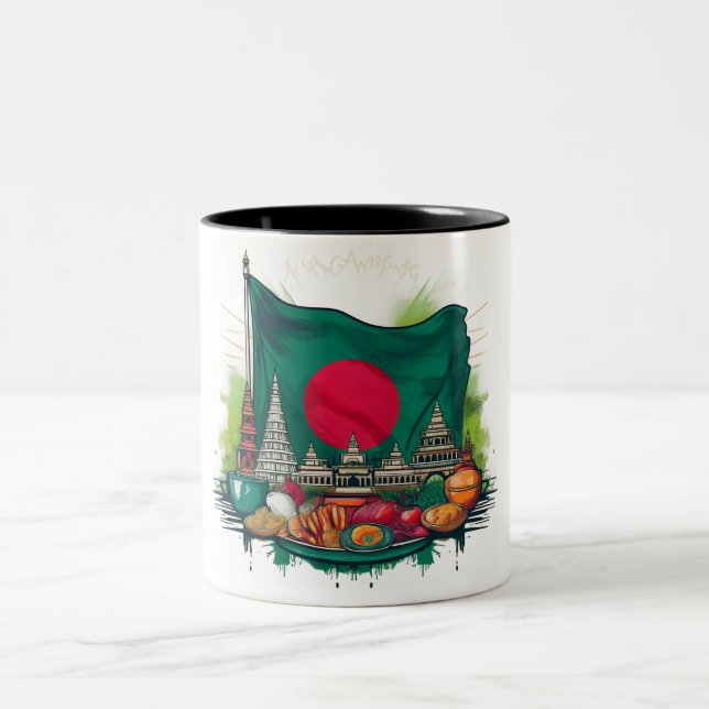 Bangladesh-Thed Mugg med ikonsymboler (Center)