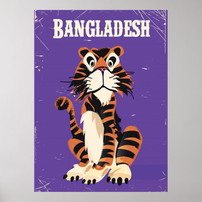 Bangladesh Vintage reseskylt seriefigur Poster (Framsidan)