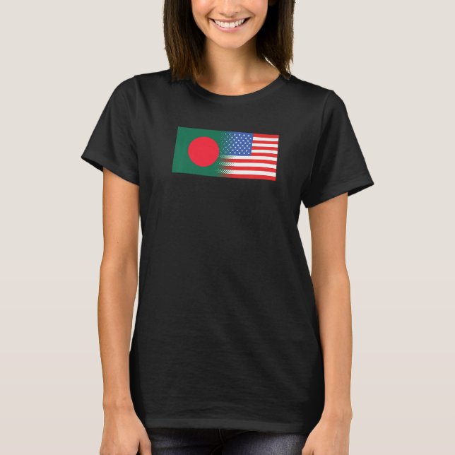 Bangladeshi American Flag Bangladesh USA Premium T Shirt (Framsida)