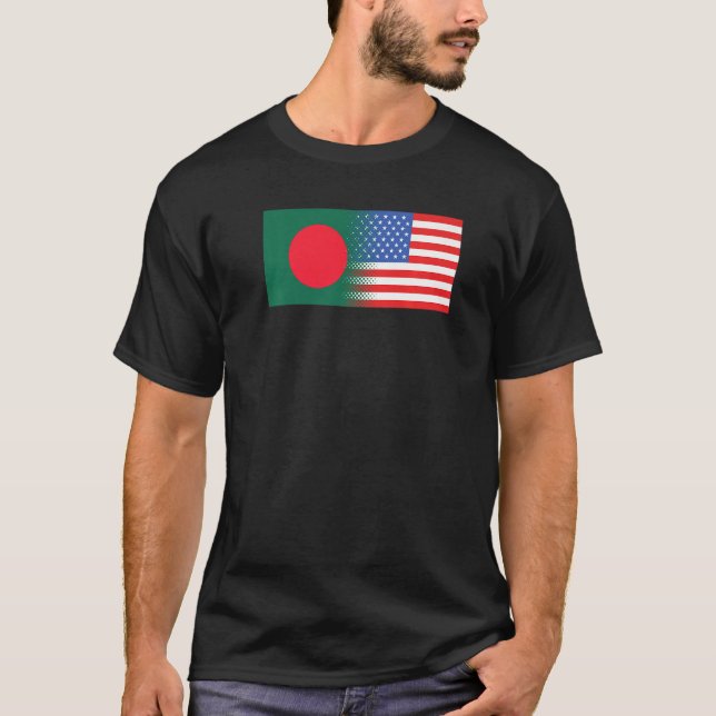 Bangladeshi American Flag Bangladesh USA Premium T Shirt (Framsida)