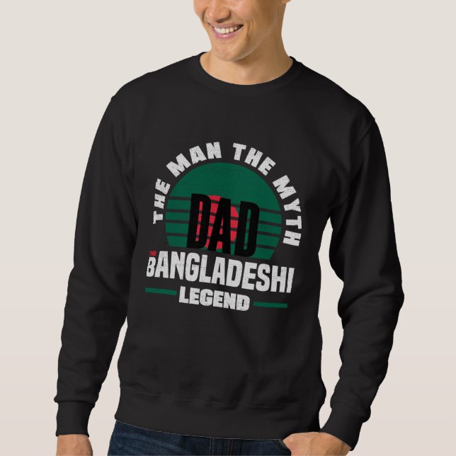 Bangladeshi Bangladesh Bangladeshi Flag Fathers Da Lång Ärmad Tröja (Framsida)