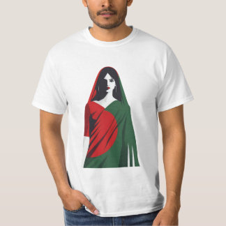 Bangladeshisk kvinna i Saree – T-shirt i flaggans 