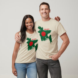 Bangladeshs flagga i landkartan t shirt